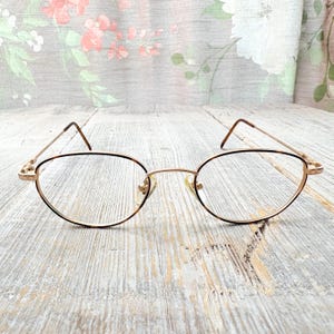 eyeglasses frame only 47[]18/135 oval gold eyeglasses unisex/men/women glasses deadstock/vintage/nos/new prescription eyewear 90s 1990s