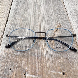 round blue metal eyeglasses frames only rimmed glasses unisex/men/women fashion accessories eyewear 1990s eyeglass