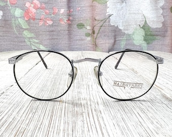 round eyeglass frames only 48[]20/135 silver/black unisex/men/women