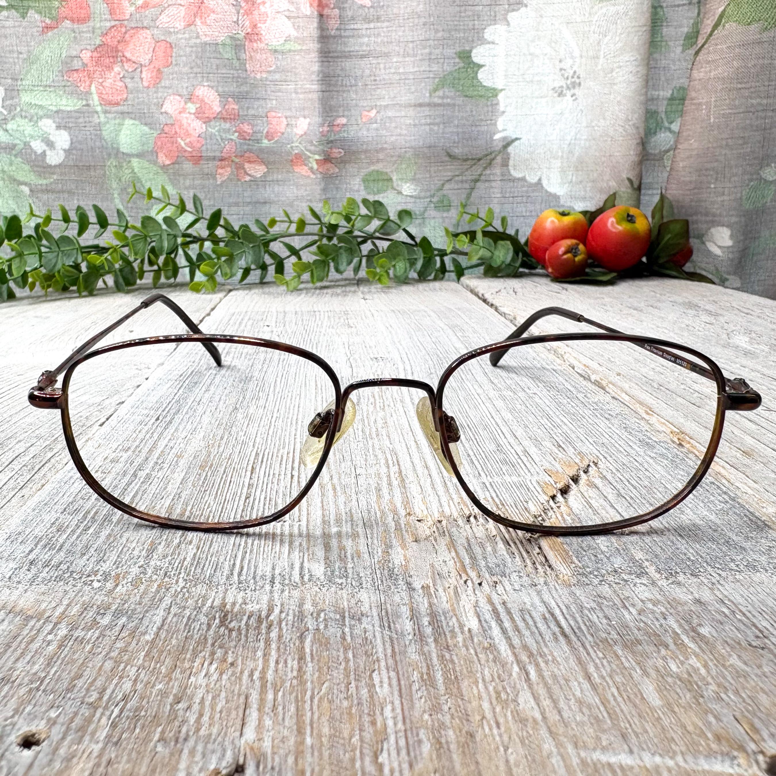 big square 1990s eyeglass frames only tortoiseshell glasses unisex fashion accessories 90s eyeglasses deadstock vintage eyewear 90s retro