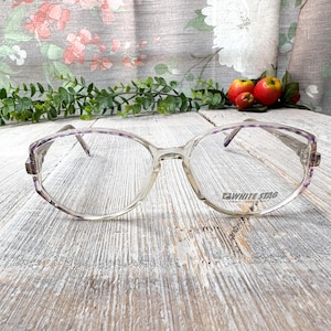 Round eyeglass frame only rainbow multi light gold glasses 1990s deadstock vintage fashion accessories unisex/men/women eyeglasses accessory