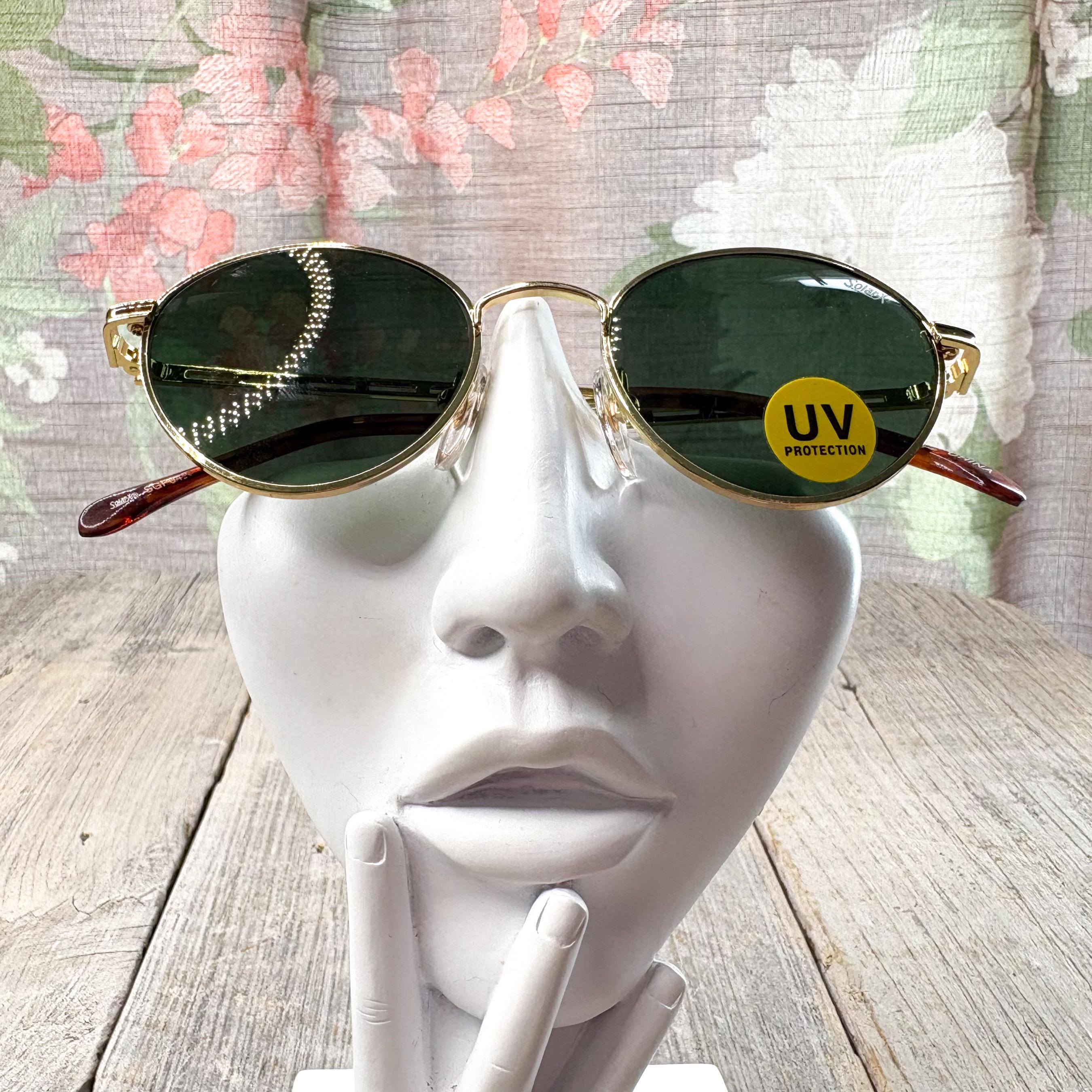 Vintage Round Polarized Sunglasses with UV Protection 1990s Round Sunglasses Solar-x Glass Lenses Uv Protection  main image 2
