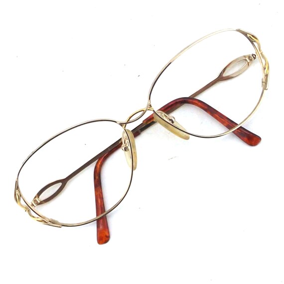 Gold Metal Cd Eyeglasses 90s Vintage Eye Glasses Etsy