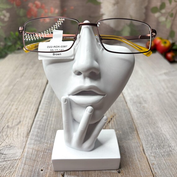 Vintage Square Eyeglasses Frames: Brown & Yellow … - image 4