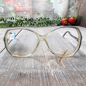 square eyeglass frames only 52[]14 blue clear eyeglasses womens glasses nos deadstock vintage eyewear 1980s fashion accessories 80s