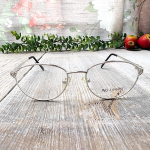 eyeglass frames only silver 48[]16/135 round metal glasses unisex/men/women eyeglasses nos/vintage/deadstock 90s style fashion eyewear 1990s
