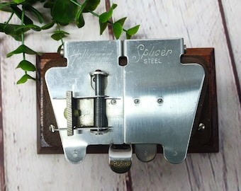 1950's vintage Hollywood Splicer 8mm 16mm film cutter stainless steel and wood