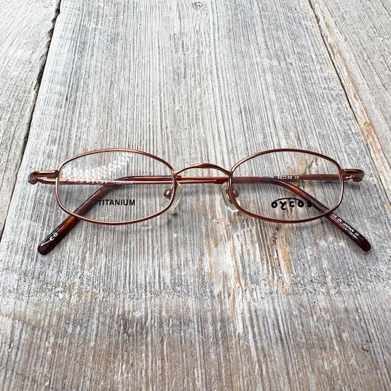 Vintage Copper Rectangle Eyeglass Frames: 90s Uni… - image 6