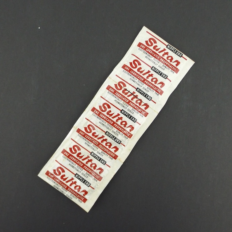 NOS 60s vintage sultan condoms retro prophylactic condom Etsy