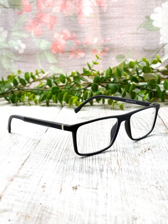 Rectangular Matte Black Reading Glasses +1.50: 53… - image 1