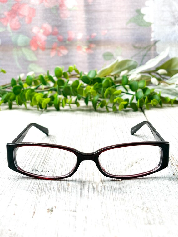 Burgundy Rectangular Eyeglass Frames: 53[]16-135 - image 3