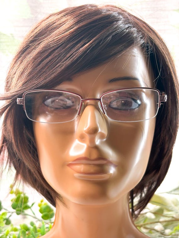 Semi-Rimless Rectangle Eyeglass Frames: Vintage P… - image 2