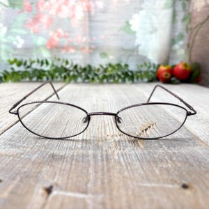 dark plum purple metal eyeglass frame only 50[]19 oversized oval eyeglasses 1990s fashion glasses vintage/nos/deadstock unisex/men/women 90s
