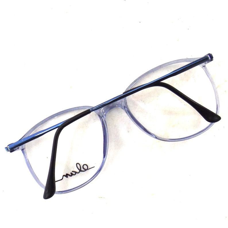 vintage 80s NOS eyeglasses oversize round eye glasses clear blue eyeglasses hipster eyeglasses for men or women eyewear image 6