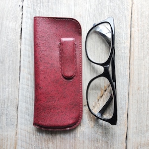 custodia per occhiali in pelle marrone/marrone tasca protettiva porta occhiali unisex/uomo/donna accessori per occhiali accessorio per occhiali scorte morte vintage