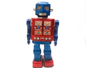 sh horikawa tin robot toy japan battery operated super mars the great robot