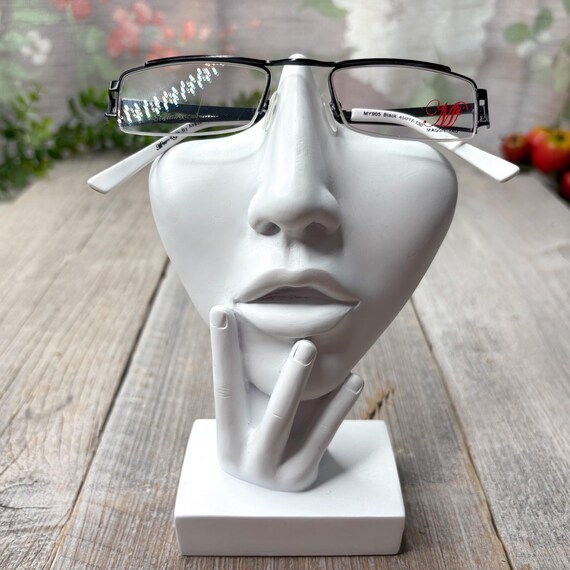 Vintage Semi-Rimless Rectangle Eyeglasses: Black … - image 4