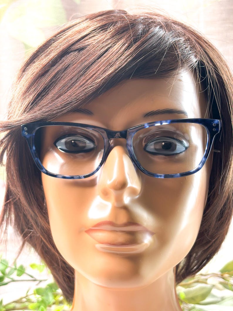 Petite Square Eyeglass Frames: Dark Blue Tortoise-shell 48[]16-130 - Etsy