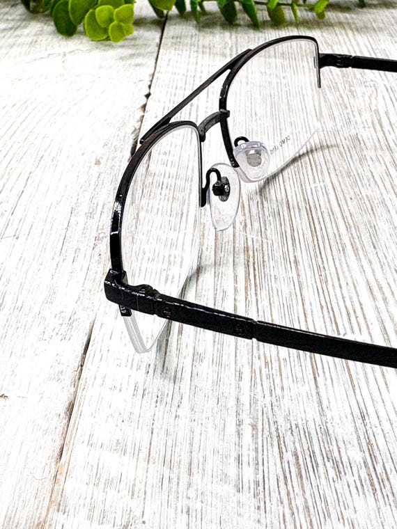 Black Rectangular Semi-Rimless Eyeglass Frames: B… - image 4