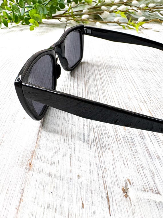 Square Sunglasses: Black Plastic Frames with Dark… - image 3