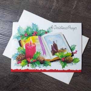 carta cristiana auguri di natale bibbia pastori candela rossa religioso religione nos cancelleria vintage lei/lui/madre/padre/papà/mamma