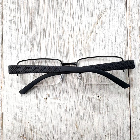 Rectangular Semi-Rimless Reading Glasses Black Me… - image 5