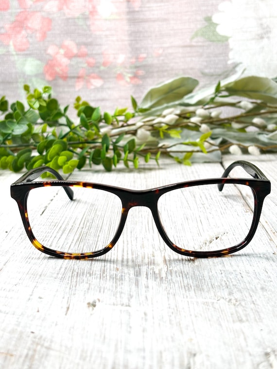 Square Tortoise-Shell Eyeglass Frames: 56[]18-145… - image 3