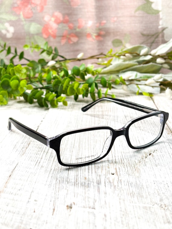 Big Rectangular Black/Clear Eyeglasses: 52[]17-140 - image 1