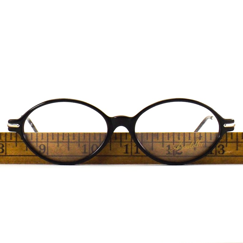 Annabella italian eyeglasses black oval silver eye glasses vintage 80s NOS frame italy