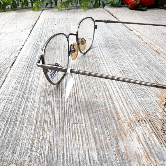 Matte Silver Rectangle Eyeglass Frames: 1990s Vin… - image 2
