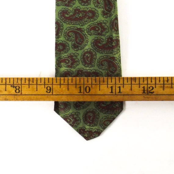 vintage necktie tie green red paisley neckties me… - image 3