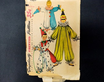 vintage Simplicity sewing pattern 4864 child size medium clown costume, circus, halloween