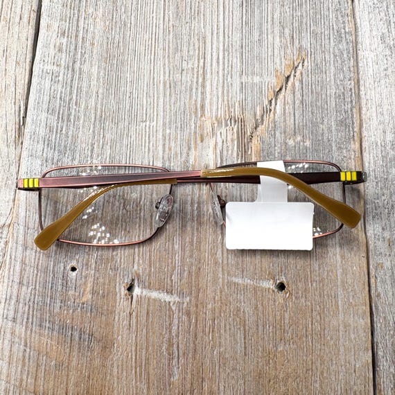 Vintage Square Eyeglasses Frames: Brown & Yellow … - image 7