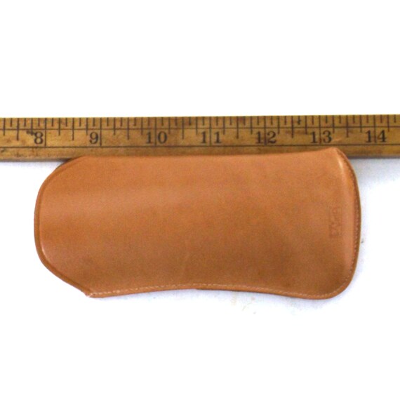 vintage camel brown leather eyeglass case vintage… - image 5