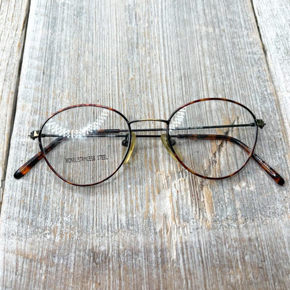 Vintage Round Eyeglass Frames: Tortoise Bronze, U… - image 6