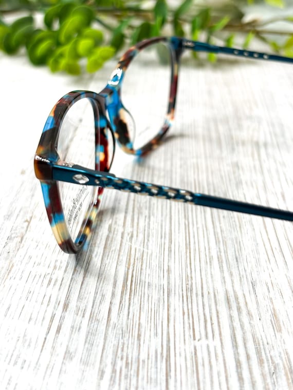 Square Blue Tortoise-Shell Eyeglass Frames: 54[]1… - image 4
