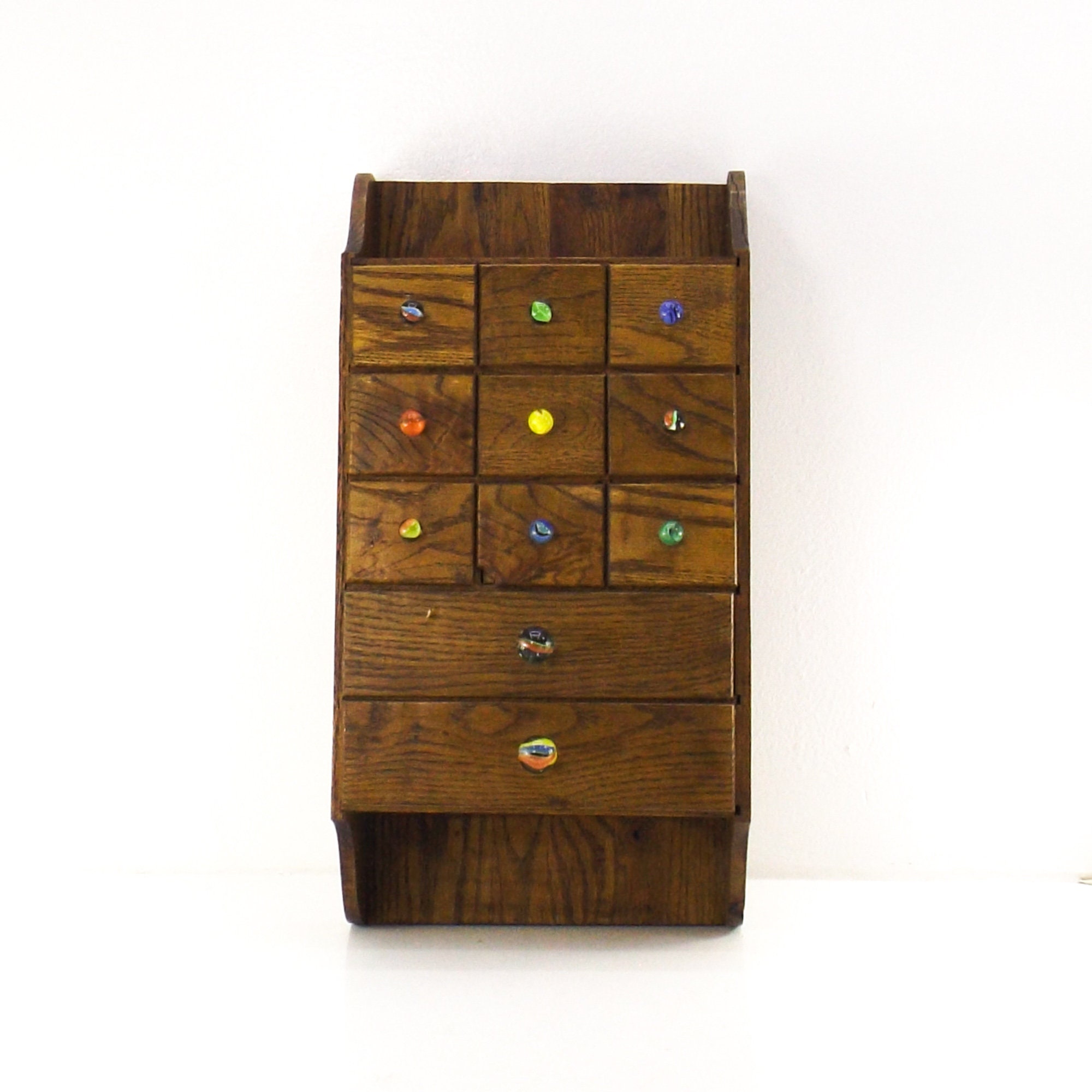 Vintage Hanging Wood Box of Drawers Storage Container Etsy