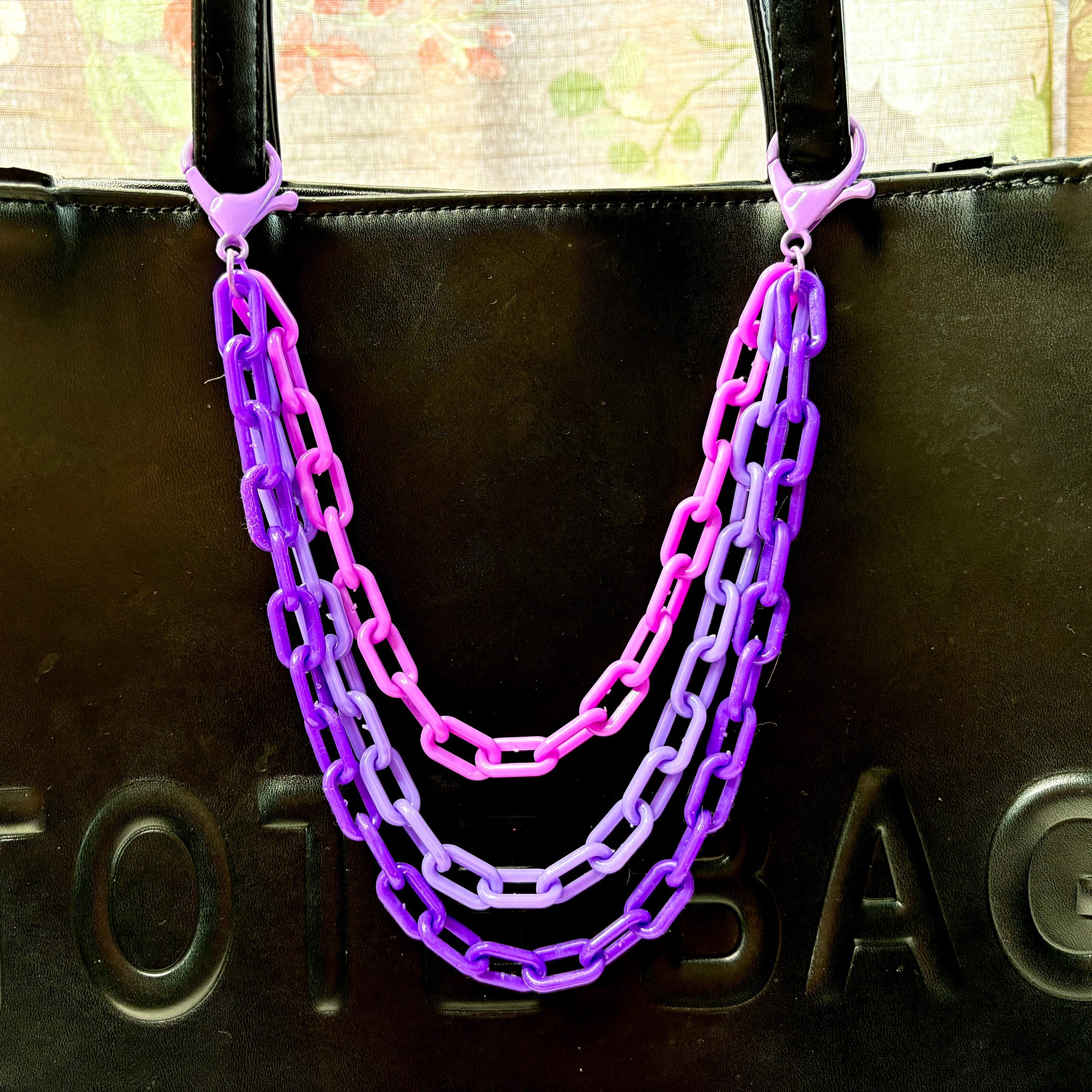 Chunky Plastic Chain Purse Accessory, Custom Color Bag Charm