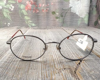 Montures de lunettes rondes vintage : écaille argentée mate, unisexe NSA (48[]18/135)
