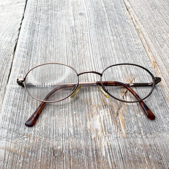Vintage Bronze Round Eyeglass Frames: 1990s Deads… - image 6