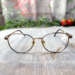 Big round black gold eyeglass frames only nos vintage eyewear prescription glasses 1990s fashion accessories unisex/men/women eyeglasses new
