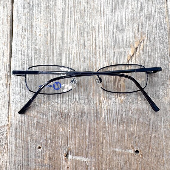 Vintage Black Rectangle Eyeglass Frames: 1990s Me… - image 6