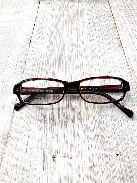 Brown Rectangular Eyeglass Frames: 90's Fashion A… - image 6