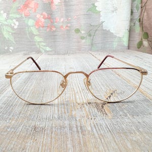 eyeglasses frame only 50[]20/135 flat-top oval gold eyeglasses unisex/men/women glasses deadstock/vintage/nos/new prescription eyewear 90s