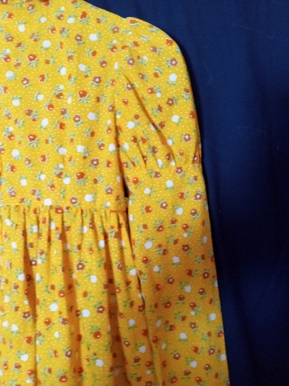 vintage girls yellow floral dress nightgown - image 4