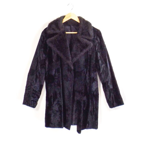 1950s black velvet store coat
