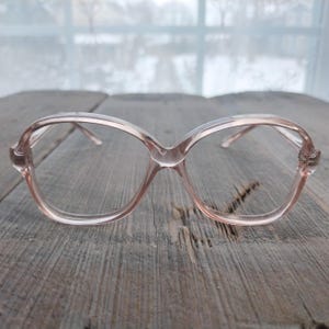 clear light pink eyeglass frames women/teen/child/children oversized eyeglasses retro eyewear deadstock vintage accessories glasses retro