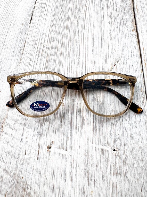 Square Brown Tortoise-Shell Eyeglass Frames: Vint… - image 6