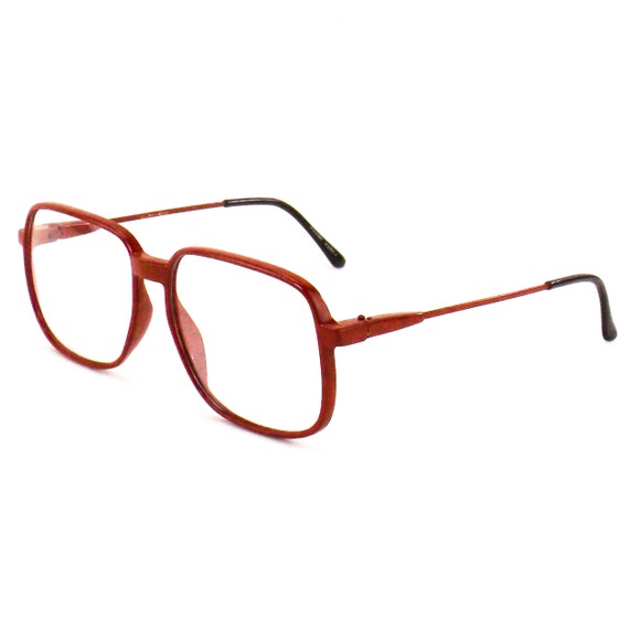 vintage 80s NOS square oversize red amber eyeglas… - image 8
