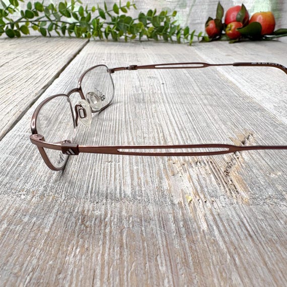 Vintage Adidas Rectangle Eyeglass Frames - Brown … - image 3